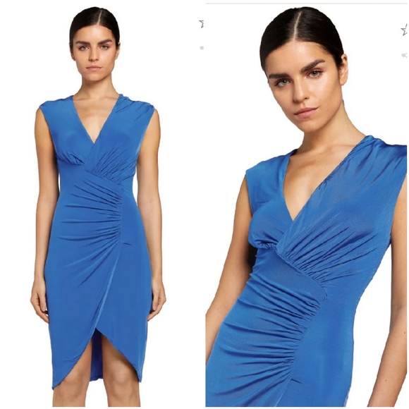 NWT Roberto Cavalli Blue Ruched Bodycon Dress - Picture 2 of 13